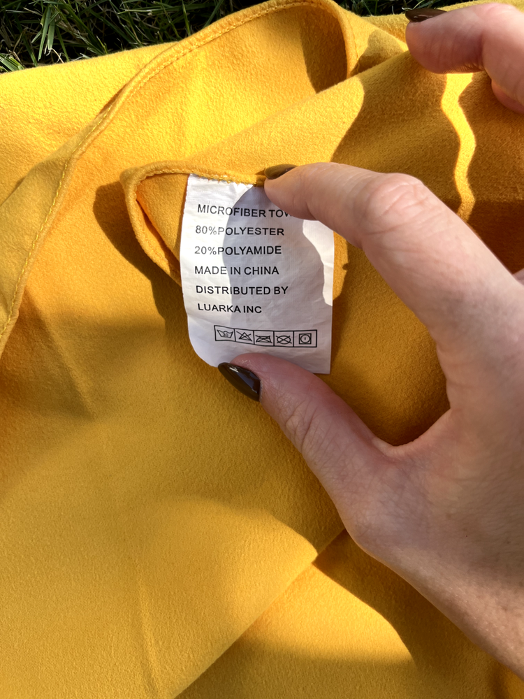 Microfiber Towel Beach/Travel/Yoga Mat - Solid Yellow
