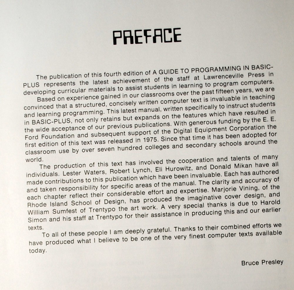 " A Guide to Programming in BASIC PLUS"