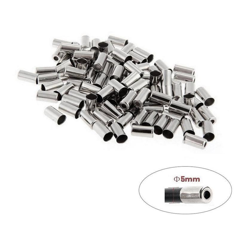 100x Bike Cable End Caps Brake Shifter Cover Housing Ferrules Silver Aluminum