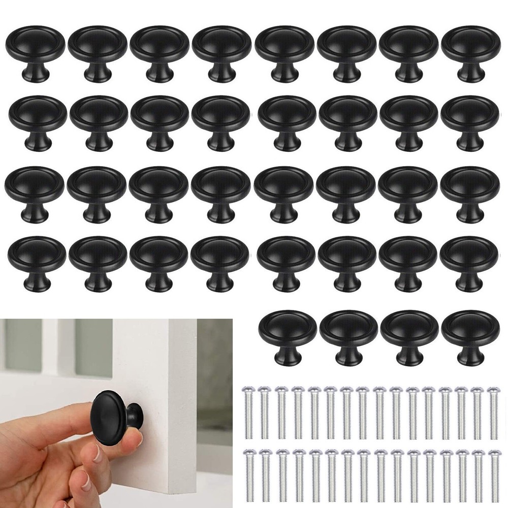 Lot Black Cabinet Knobs Hardware Bedroom Kitchen Drawer Cupboard Handle Pulls