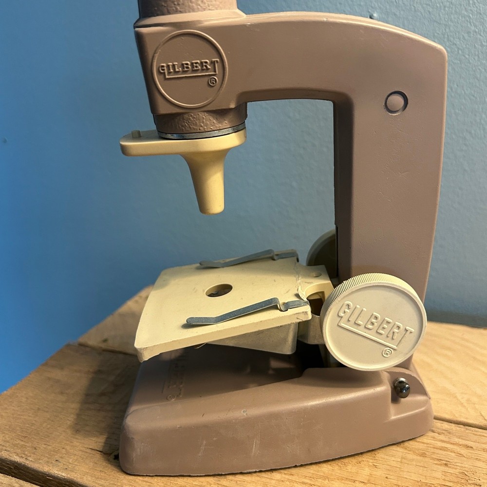 Vintage Gilbert Microscope & Lab Set, 1950s Metal Scope, Untested