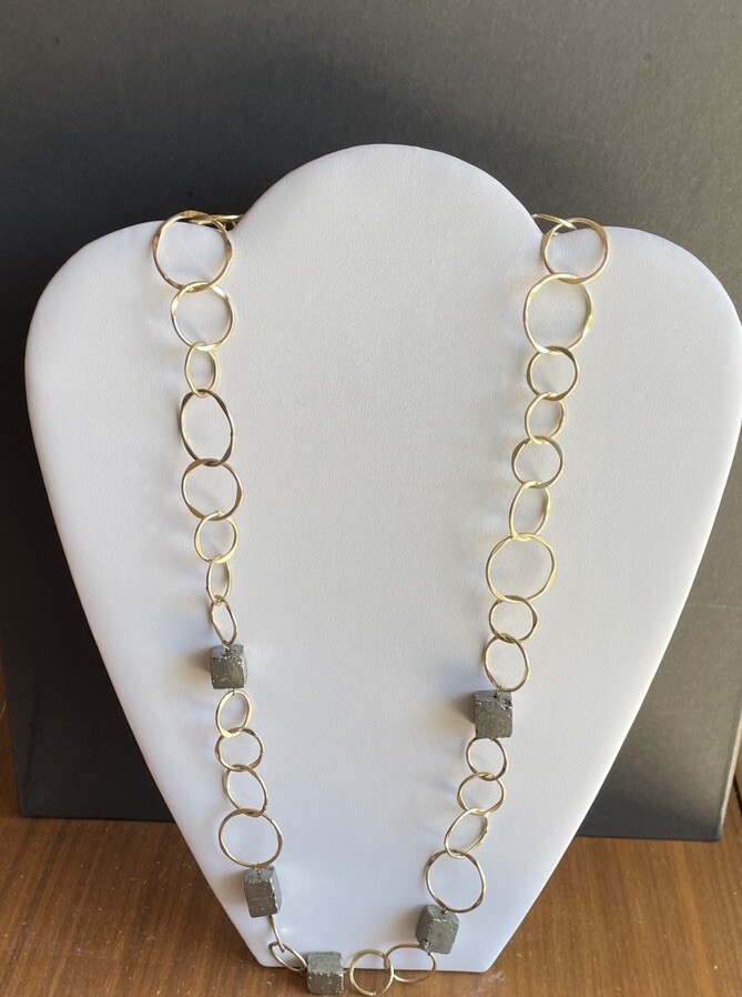 Aureus + Argent Chain & Metal Cubes Necklace