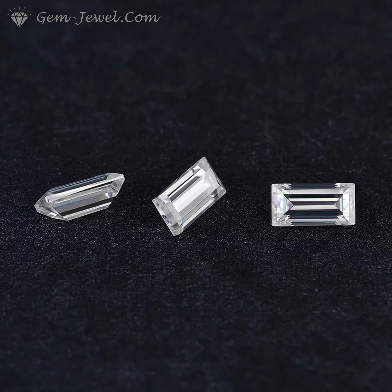 Straight Baguette Cut Moissanite, Colorless Loose Gemstone (1.5x1 to 4.5x1.5 MM)