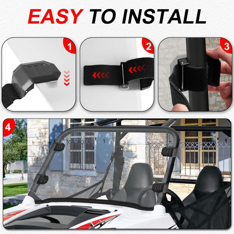 4PCS Windshield Clamps Fit for most UTV models' full windshields and half