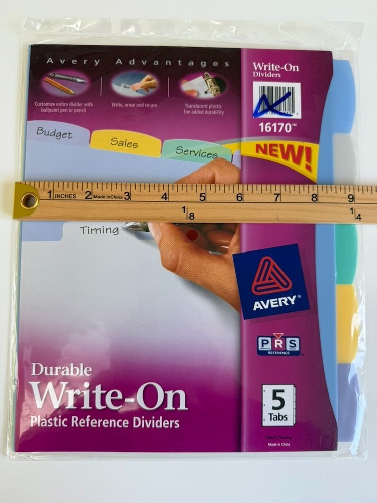Avery - 16170 - Translucent Durable Write-on Plastic Dividers - 5 Tabs