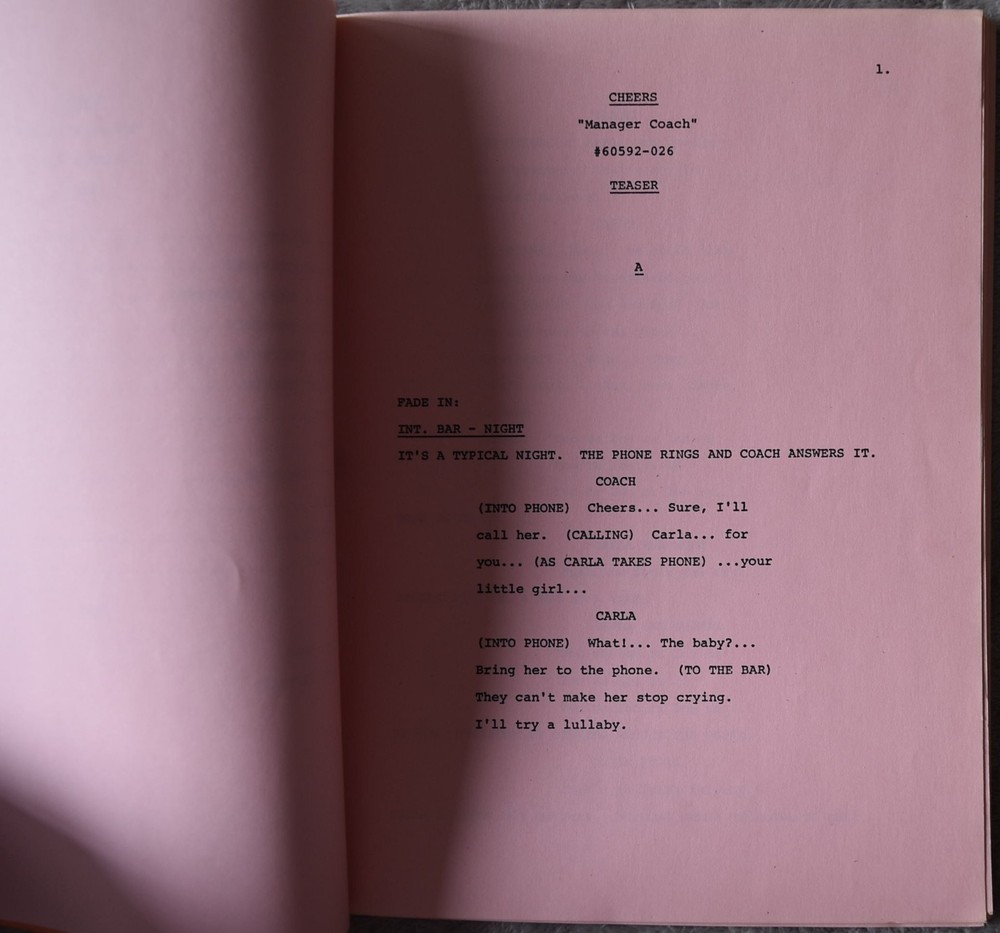 1983 Cheers (Manager Coach) Original Screenplay Script