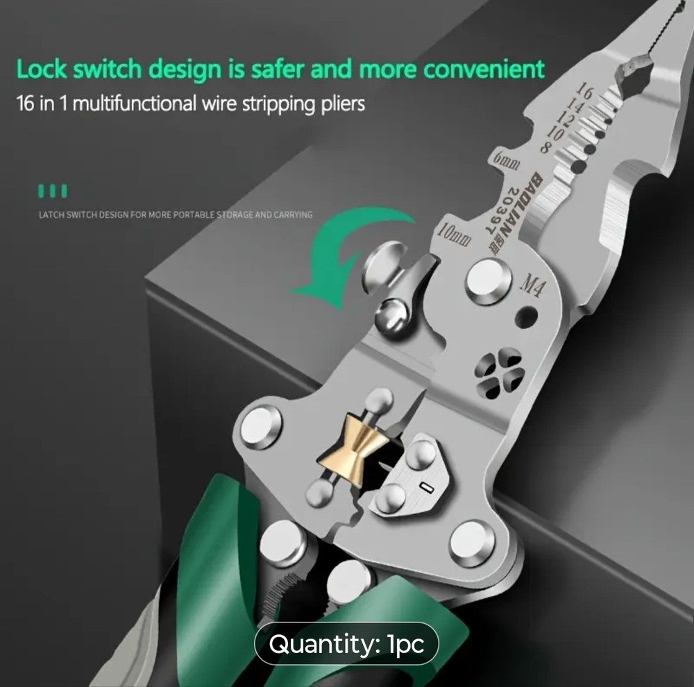 Wire Stripping Tool, Cable Cutters. Foldable Wire Stripper Tool - Multi-Function