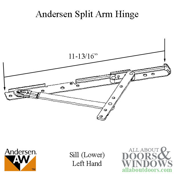 Andersen Casement Window Split Arm Sill Hinge Left Hand Split Arm Sill Hinge