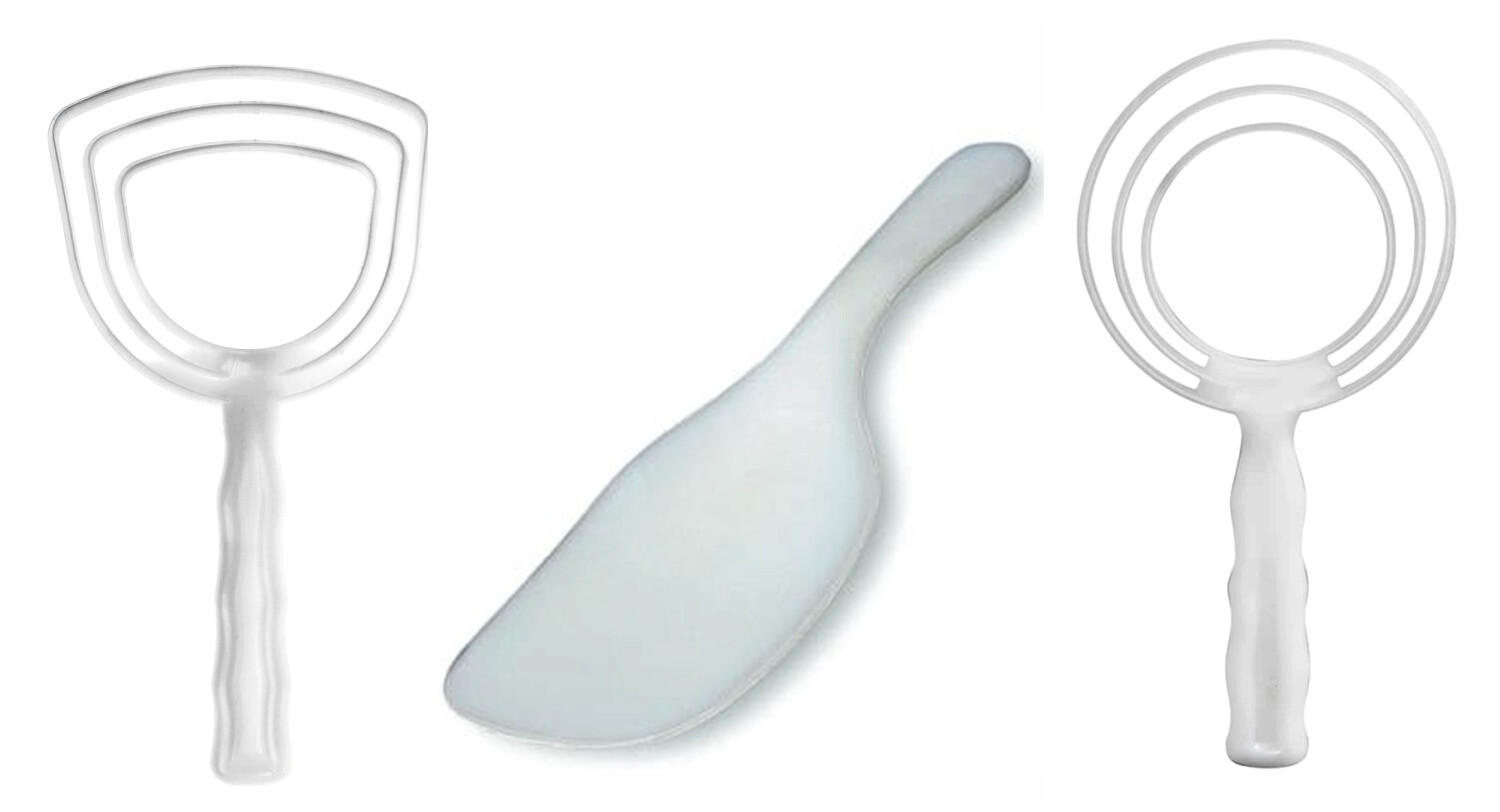 Butcher Small Tools Pack - Square & Round Bone Dust Scraper + Hamburger Paddle