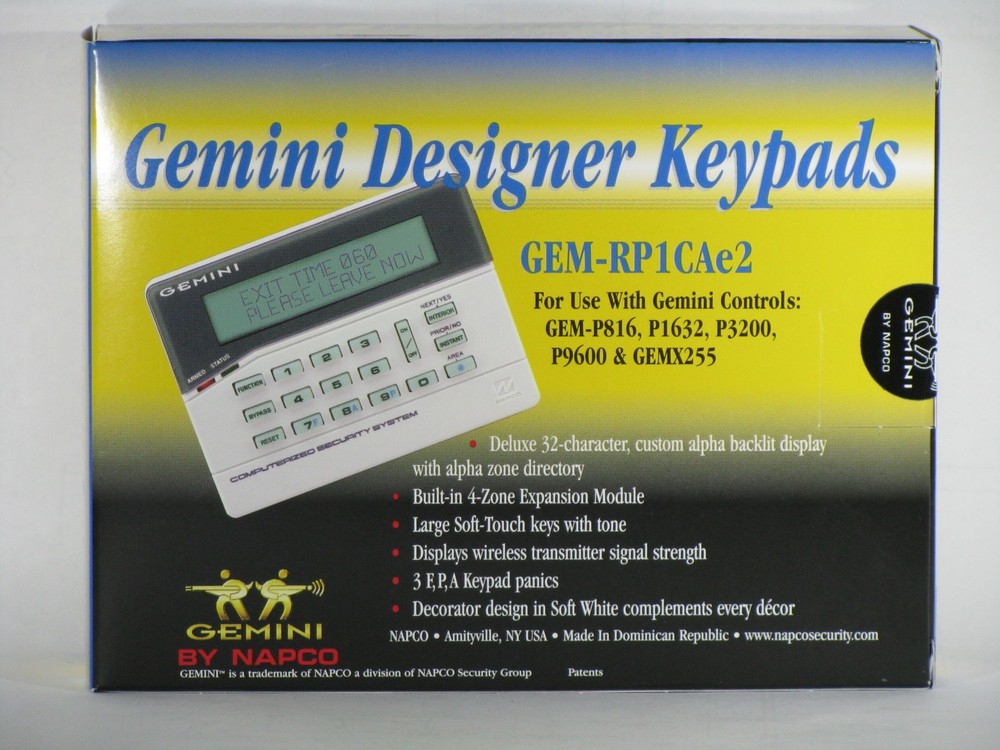 Napco Security GEM-RP1CAe2 Gemini Keypad