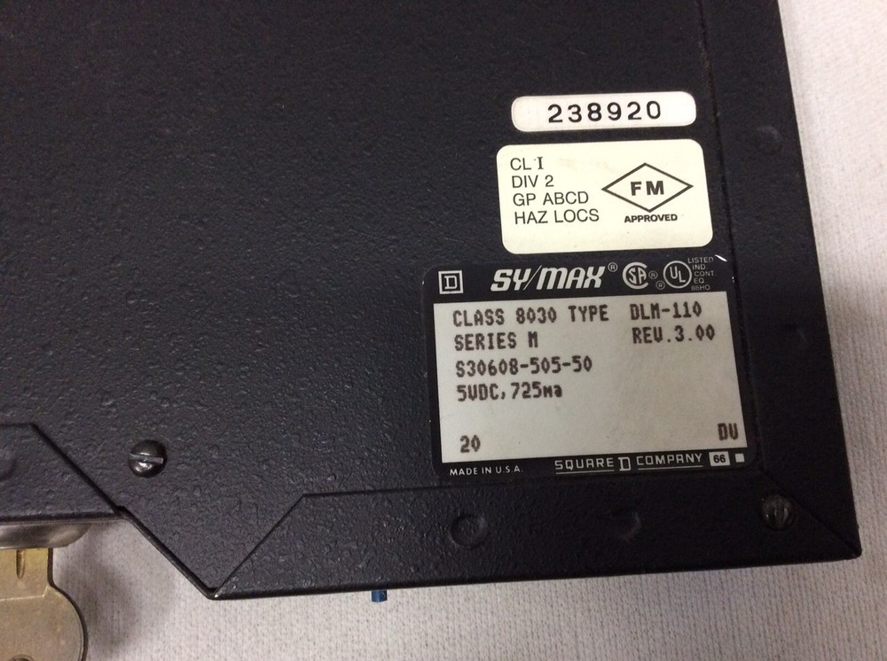 Square D SY/MAX 8030 DLM-110 Controller Module D-Log Data Controller Series M