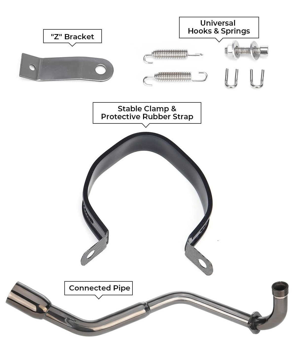 2014-2025 For Honda Grom MSX125 / ABS Full Black Exhaust System Headers Muffler