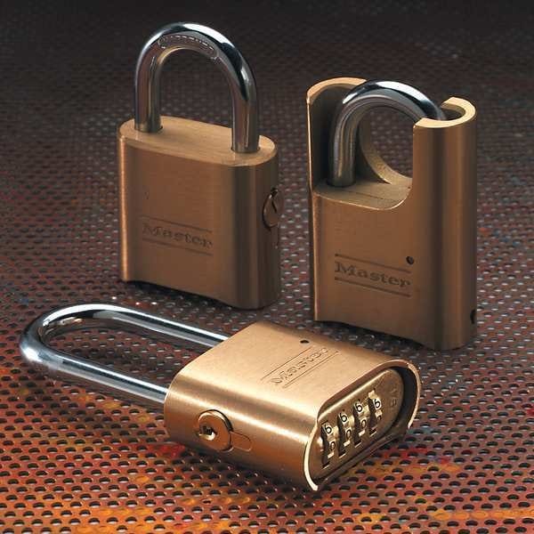 Master Lock 176 Combination Padlock, Bottom, Brass