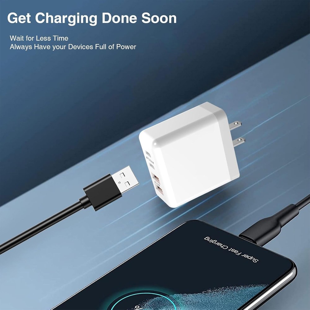 Fast 40W USB C Charger Block with 4FT Cable - Charge Multiple Devices at Once