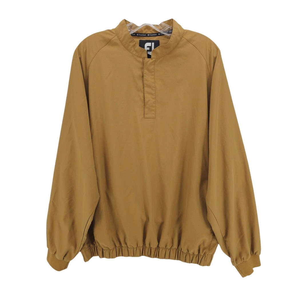 FOOTJOY Golf Windbreaker Pullover Jacket 1/4 Snap Gold Brown MEDIUM - READ!!