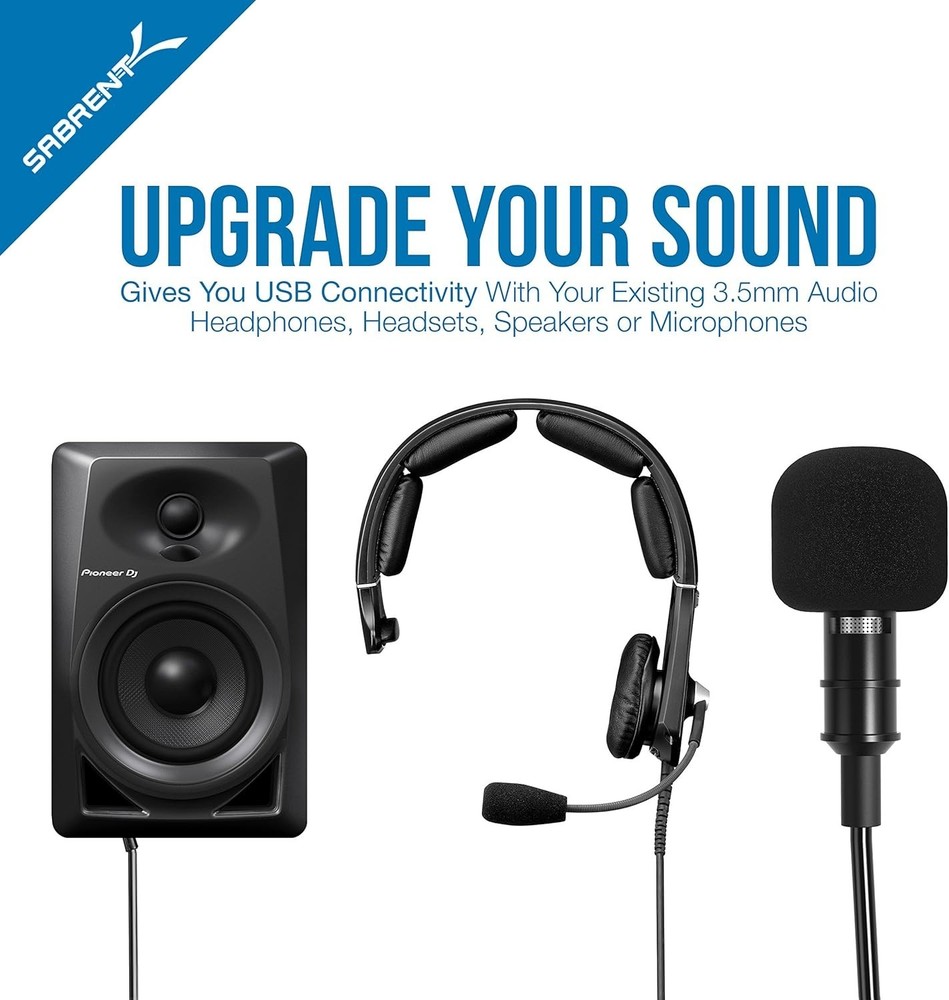 USB 3D Stereo Sound Adapter for Windows & Mac