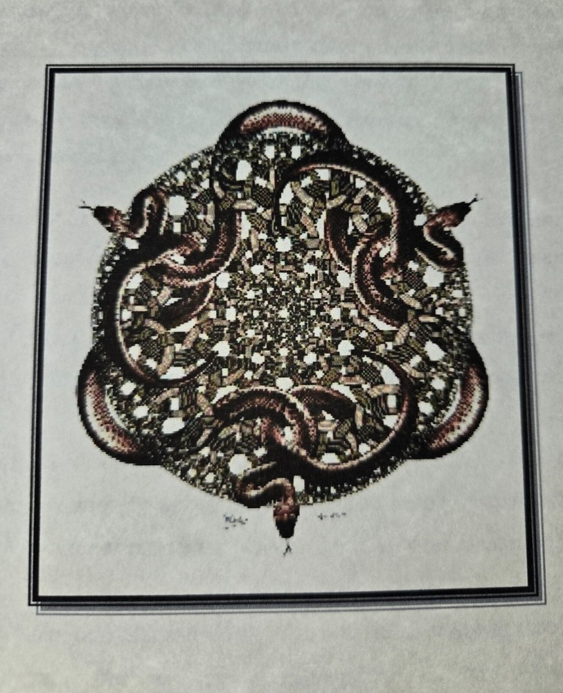 "Snakes" Cross Stitch Pattern - Artwork by Escher