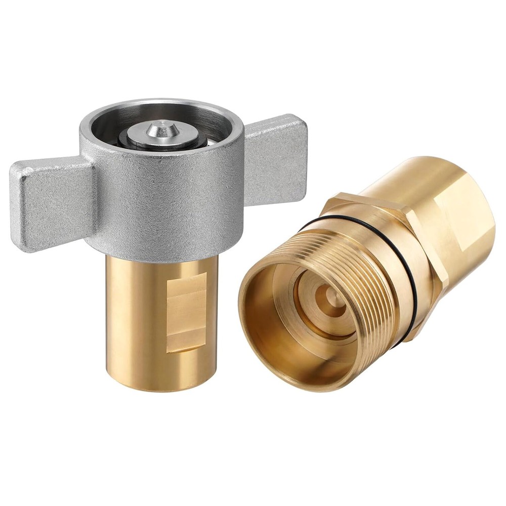 1" NPT Wet-Line Wing Nut Hydraulic Quick Disconnect Coupler / Coupling Set