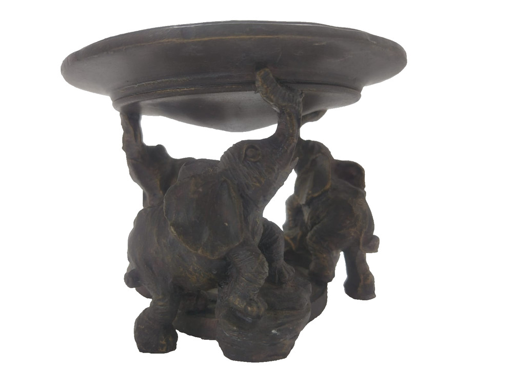 Vintage Bronze Elephant Decorative Stand – Unique - 11cm Top, 8.5cm Height