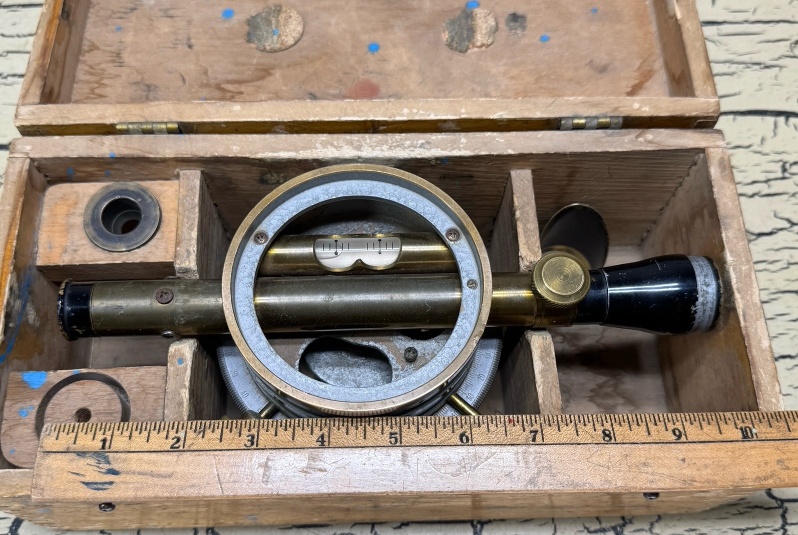 VTG Bostrom Brady MFG No 4 Contractors Survey Transit Level in Wooden Box USA