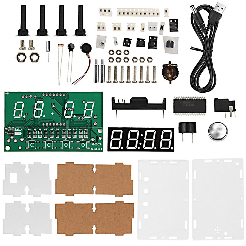 Electronic Clock Kit Multifunction Digital Clock Soldering Practice DIY Kit DC5V