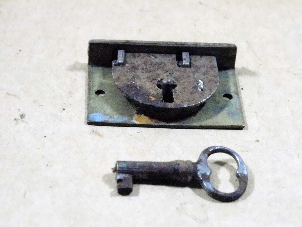 Antique miniature chest lock.