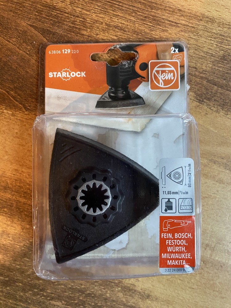 NEW* FEIN - Starlock Triangular Backing Pad Set • Hook & Loop Attachment  2pc