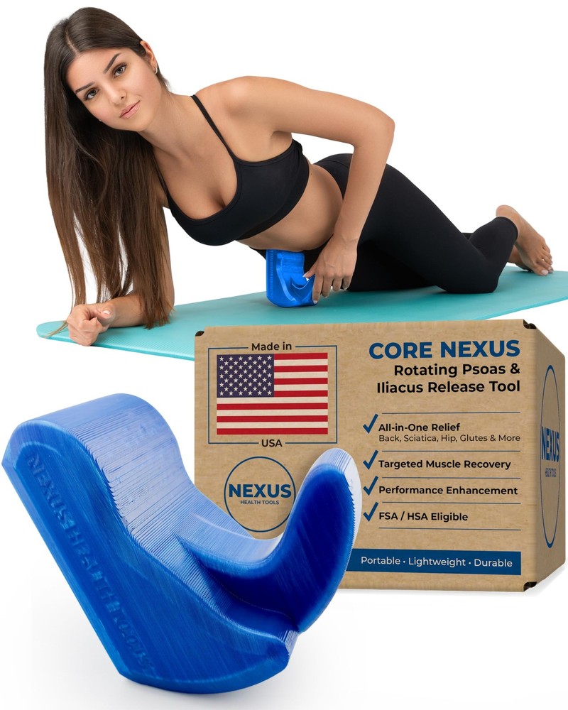 Adjustable Rotating Psoas Muscle Release Tool Hip Flexor Glute Back Sciatica