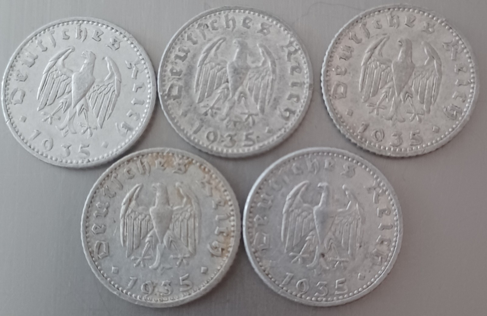 German Third Reich 1935 Lot Of 5 Coin's