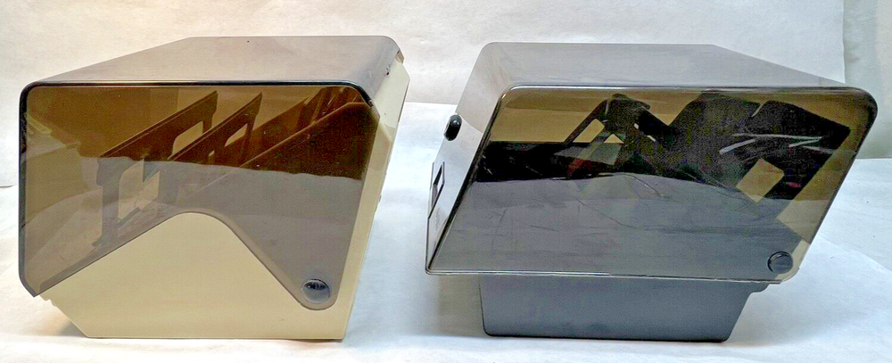 Vtg 5.25" floppy disk media storage cases, Quill, Eichner Systems, non-locking