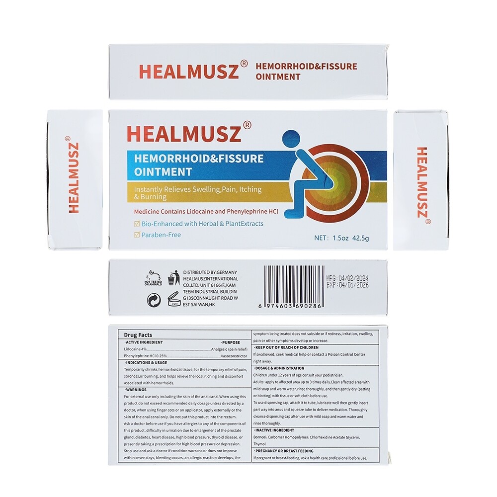 Hemorrhoids Remove Ointment Herbal Cream Relief Piles Pain Reduce Itching 42.5g