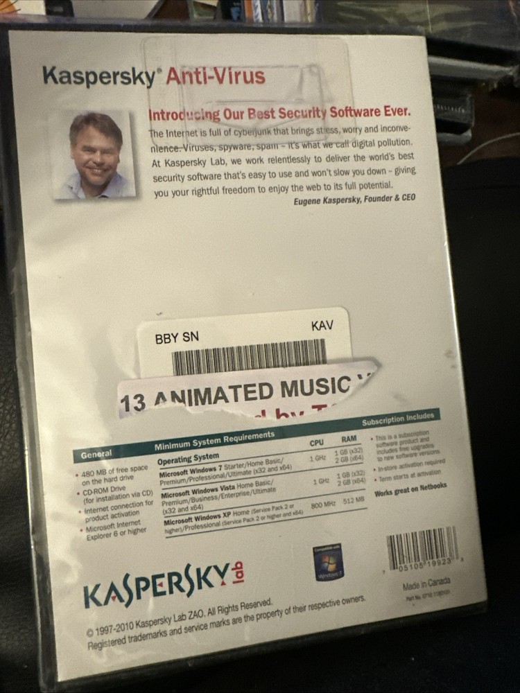 KASPERSKEY Lab Anti-Virus Protection PC Computer Security Software