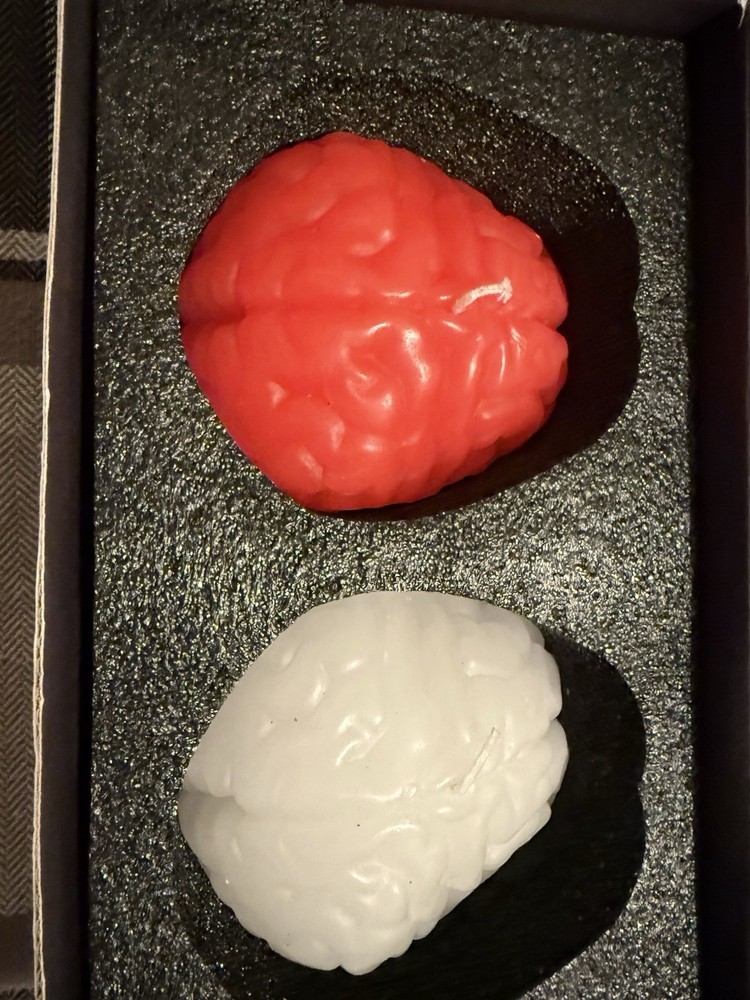 Brain Candles 2-Pack Red and White Gothic Decor