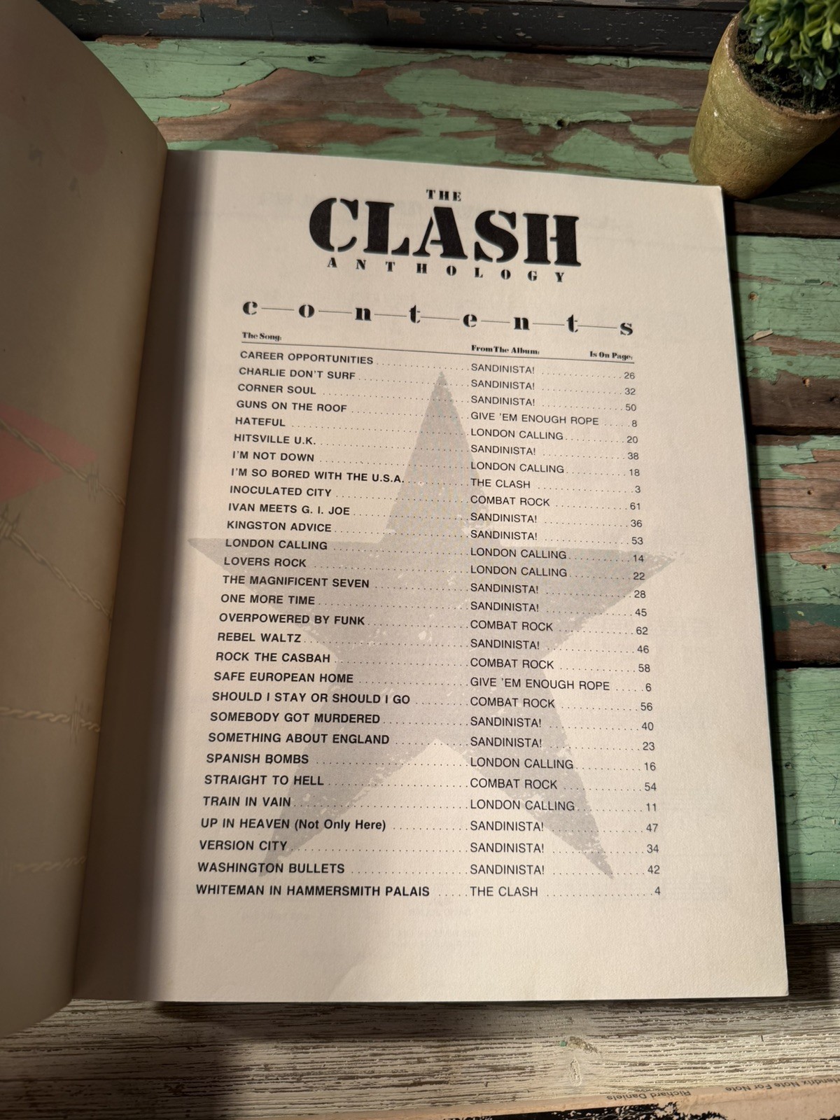 The Clash Anthology Vintage Warner Bros, 1982 Sheet Music and Lyrics