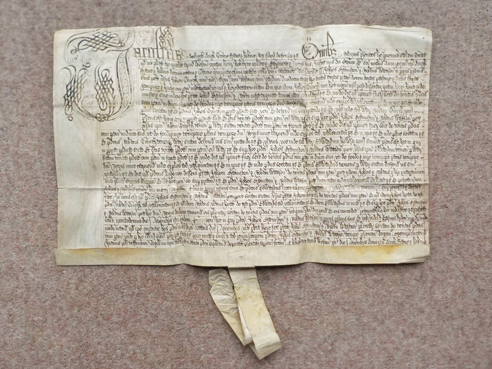 1621 Latin Vellum Deed Document ornate Calligraphy reign of King James 1st