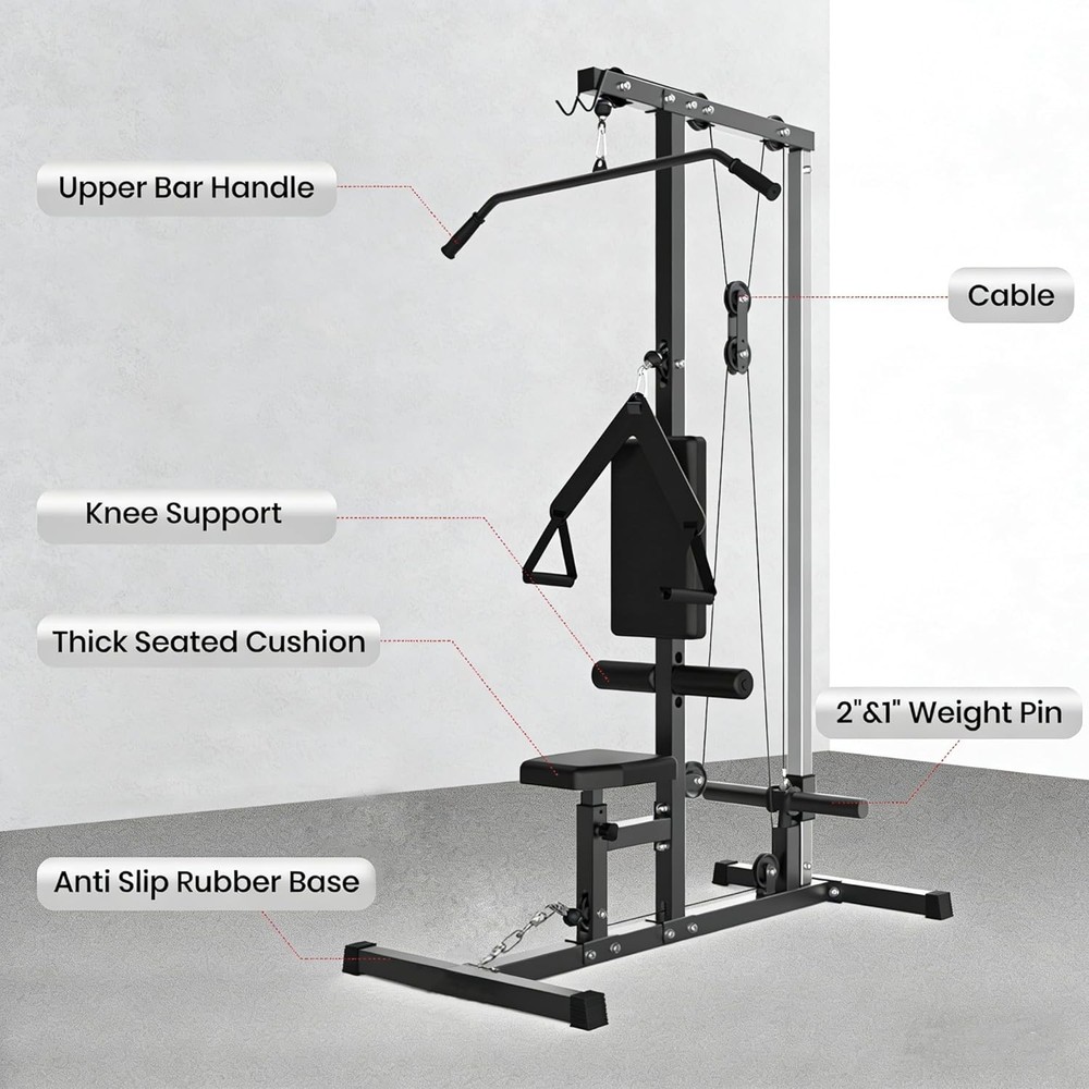 LAT Pull Down Machine for Home Gym Full Body Workout Machine Cable Pulley System