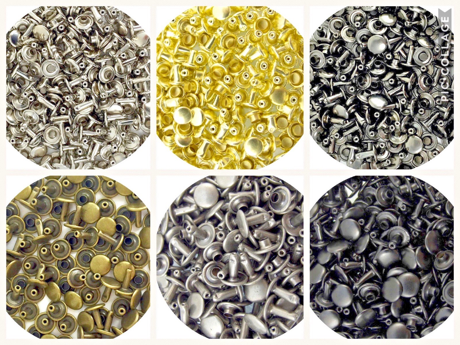 SLC Stainless Steel Double Capped Rivets for Leather Projects in Multiple Sizes