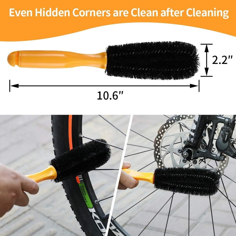 Precision Bicycle Cleaning Kit - 8 Essential Brushes for Easy Maintenance