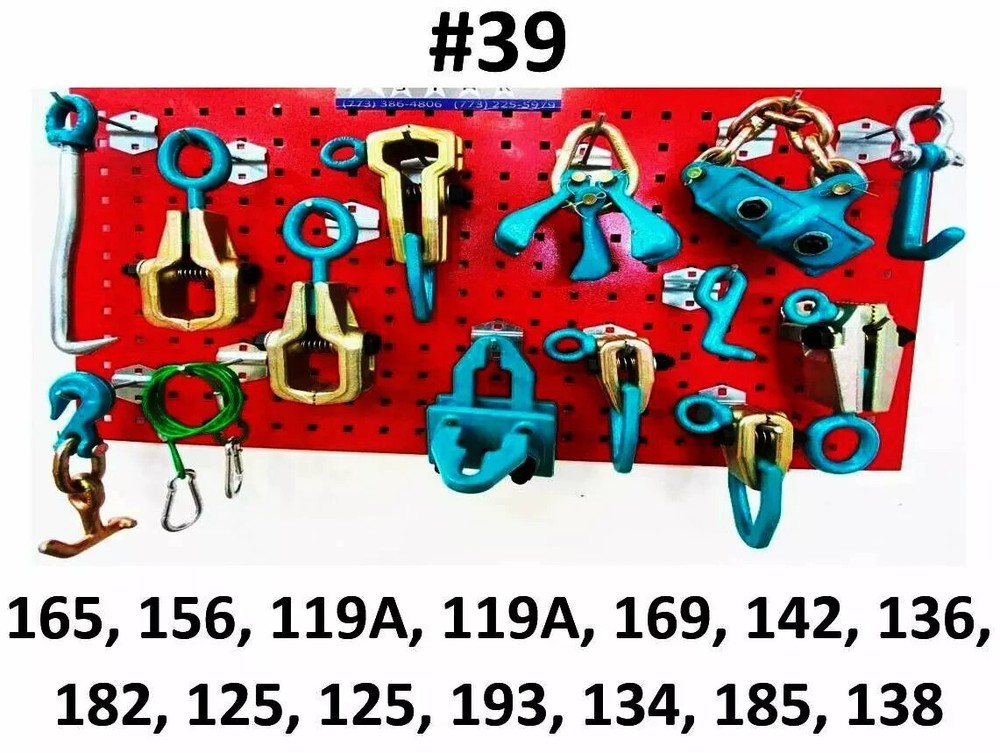 SET#39 - 14 PIECE HEAVY DUTY AUTO BODY FRAME MACHINE PULLING TOOLS AND CLAMPS