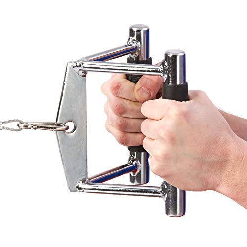 Cable Machine Attachment Combo - V Bar and Tricep Rope, Silver