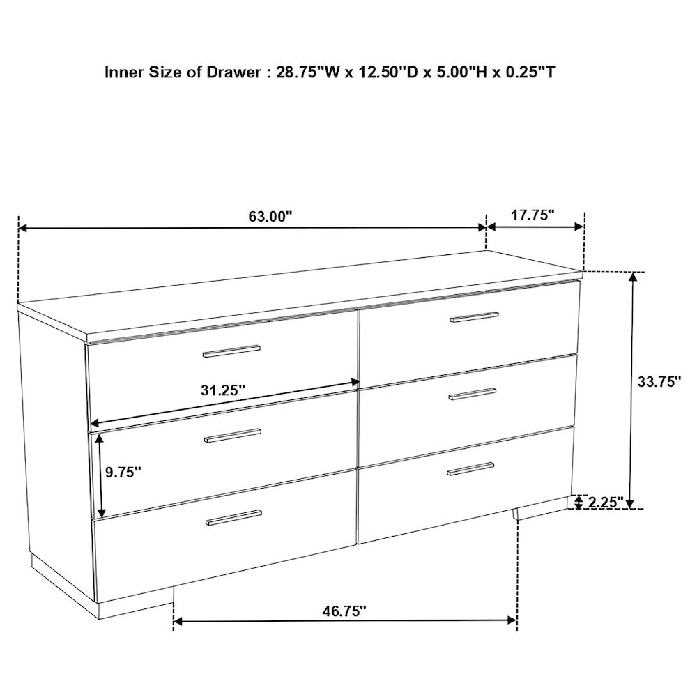Felicity 5-piece Queen Platform Bedroom Set White