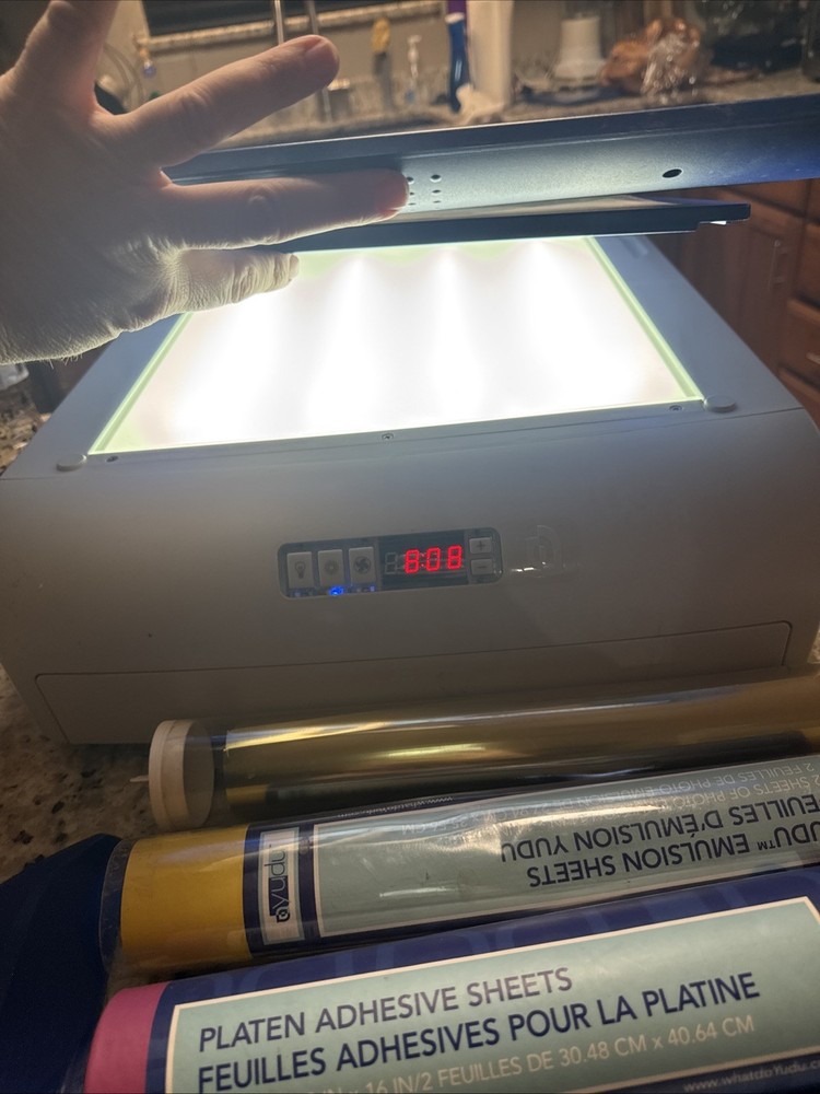 YUDU Provo Craft Personal Screen Printer Machine #62-5000 W/ Emulsion Sheets