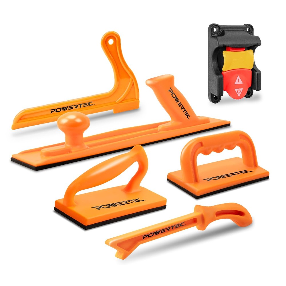 POWERTEC 72101 Push Block Stick Set & 120V/230V Safety Locking Switch