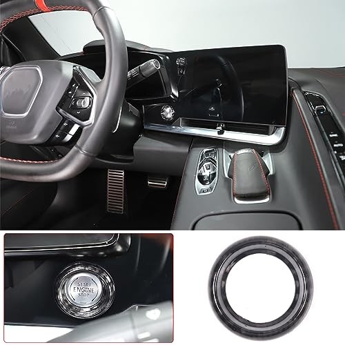 Ignition Starter Trim Ring Compatible with Corvette C8 Carbon Fiber Pattern