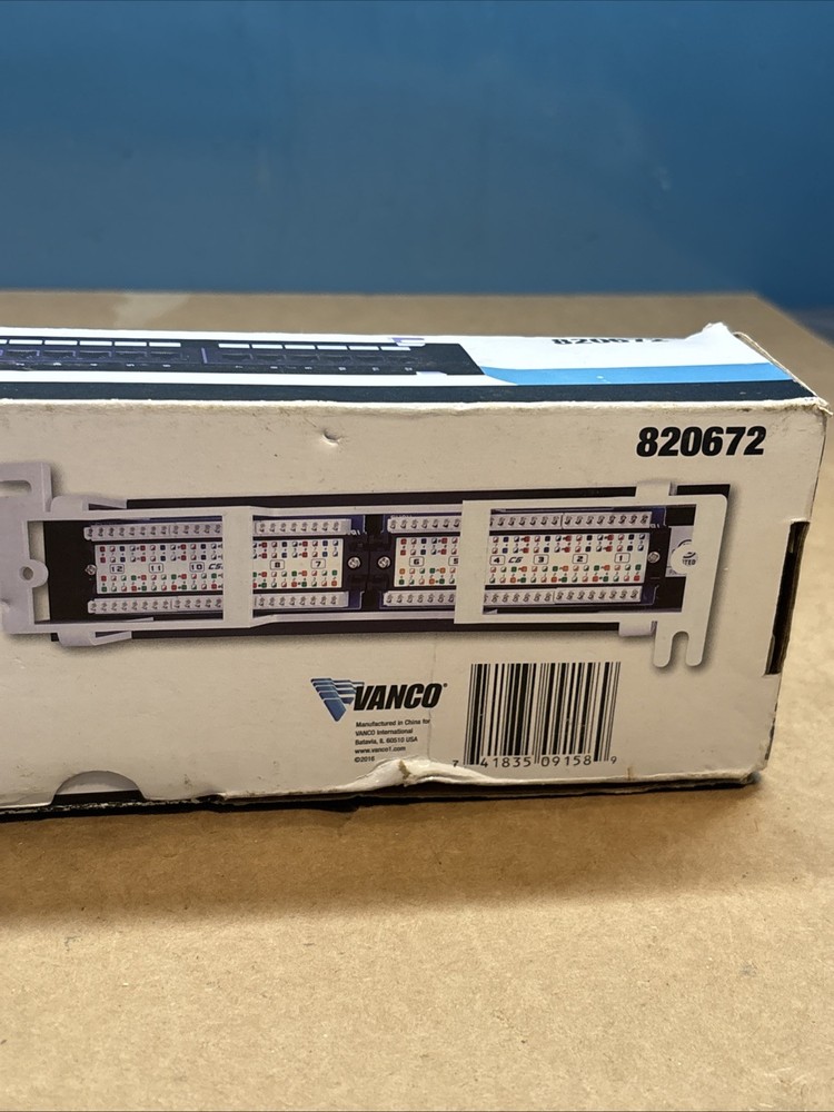 Vanco Category 6 Mini Patch Panel, 12 Port Brand New