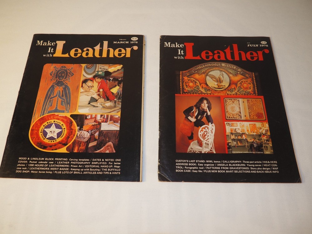 2 Vintage Make it With Leather Magazines w/Pattern Pull Outs 1978