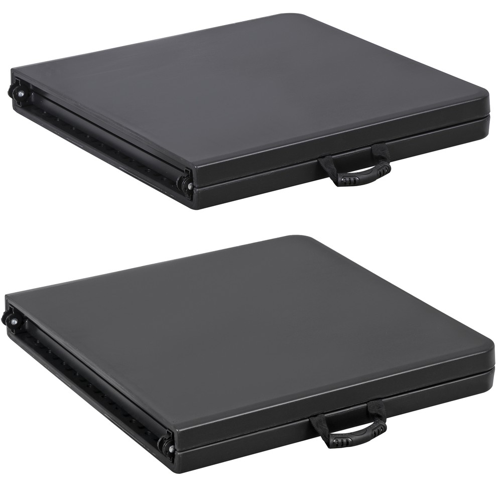 Folding Table 4FT Portable Heavy Duty Plastic Fold-in-Half Utility Dining Table