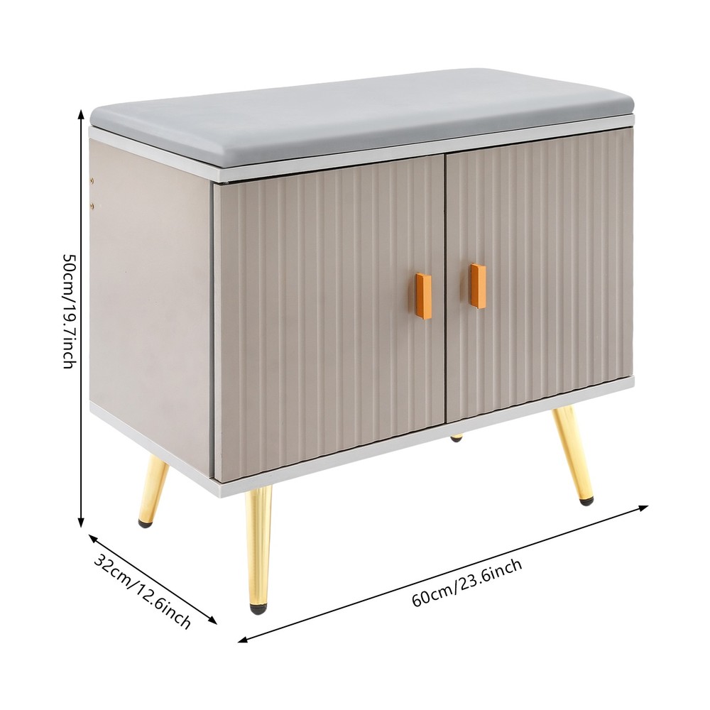 Freestanding Shoe Storage Bench Rectangular Shoe Bench with Cabinet Storage NEW