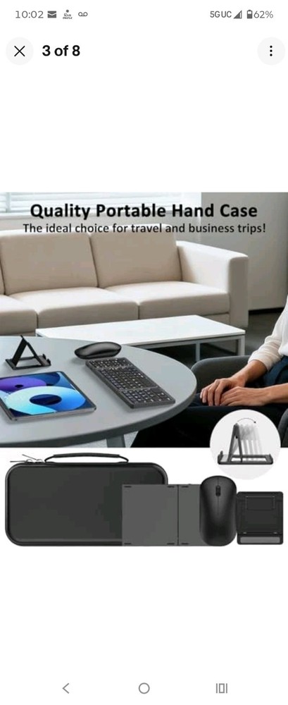 Foldable Keyboard and Mouse, Folding Bluetooth Keyboard Combo, 2.4G + BT5.0 x...