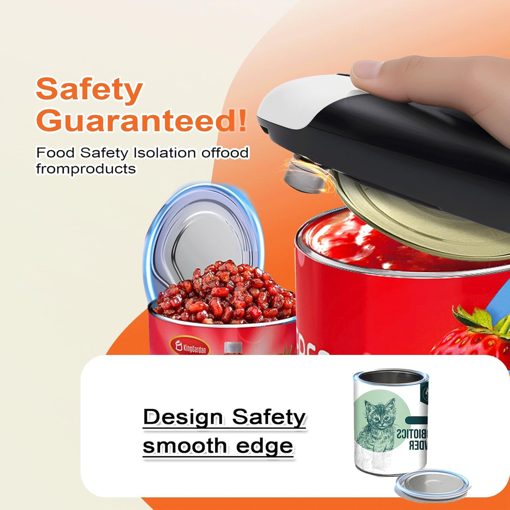 Rechargeable Electric Can Opener Automatic Smooth Edge USB Kitchen Tool